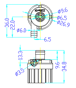 ZL25-02G2食品級(jí)微型水泵平面圖